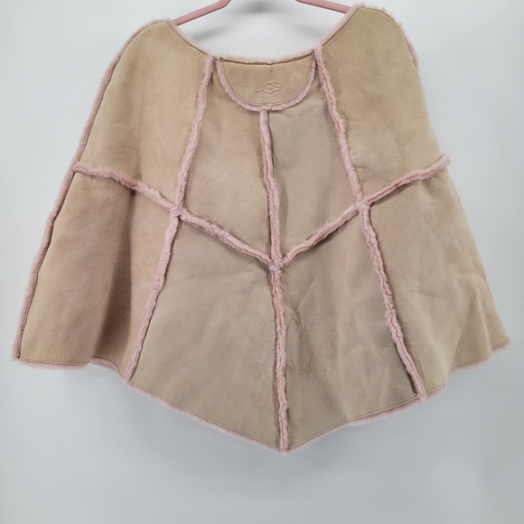 Ugg leather poncho cream and pink S/M - Picture 2 of 7